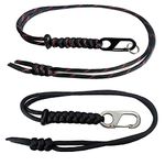 BSGB 2PCS Paracord Lanyard Adjustable Neck Strap Keychain Survival 550 Fish & Fire Cord Military Grade Parachute Rope with Metal Hook for Outdoor