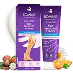Bombae Shea Butter Hair Removal Cream For Women | Suitable For Sensitive Skin, For Body, Legs, And Bikini Line With Citrus Aroma | No Smell, No Darkening, No Drying