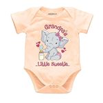 KNITROOT Grandparent Family Special Onesies, Unisex Baby Kids Cotton Lycra Envelope Neck Half Sleeve Peach Romper, Bodysuit, Sleepsuit, Grandpa's Little Sweetie, 9-12 Months, Infant Cloths