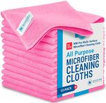 12" x 12" MW Pro Multi-Surface Microfiber Cleaning Cloths | Pink - 12 Pack | Premium Microfiber Towels for Cleaning Glass, Kitchens, Bathrooms, Automotive, Supplies & Products