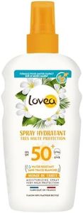 LOVEA - Spray Hydratant FPS 50+ - Très Haute Protection Solaire Visage & Corps - Monoï De Tahiti - Protection UVA/UVB - Résistant À L'Eau & Anti Traces Blanches - Vegan - Fabriqué En France - 150 ml