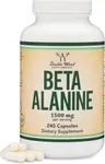 Beta Alanine Powder Capsules (Bulk Jar 240 Pills, 1.5 Gram Servings) Stimulant Free Pre Workout Capsules for Muscle Fatigue and Endurance (Encapsulated and Tested in The USA) by Double Wood