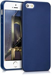 kwmobile Housse Compatible avec Apple iPhone SE (1.Gen 2016) / iPhone 5 / iPhone 5S Coque - Housse de téléphone Protection Souple en TPU - Bleu métallique