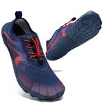 STQ Mens Water Shoes Quick Dry Aqua Shoes Barefoot Shoes for Beach Swimming Surf Navy Red 12 UK