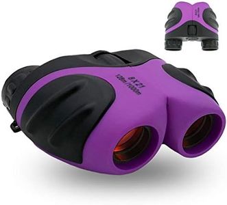 mom&myaboys 8x21 Compact Shock Proof Kids Binoculars for Kid Gifts - Best Boys and Girls Toys (Purple)
