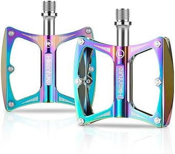 Hikenture Road Bike Pedals Mountain Bicycle Flat Pedals 9/16" Sealed Bearing Lightweight Aluminum Alloy Colorful Wide Platform Cycling Pedal for BMX/MTB(A)