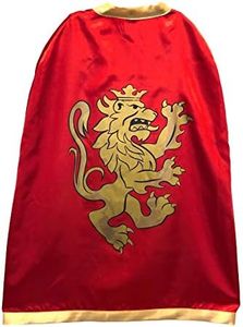 Liontouch - Capa de Caballero Noble, Rojo | Capa de Juguete Medieval para Niños con Tema de León Dorado | Disfraces, Vestidos Elegantes y Trajes Reales para Niños