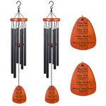 Soaoo 2 Pcs Christian Gift 28 Inch Wind Chimes Bible Verse Wind Chimes Outdoor with Inspirational Prayers Christian Gifts Religious Garden Wind Chimes Scripture Gifts for Home Garden Patio Decor