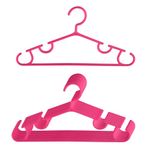 Kuber Industries Pack of 10 Hangers | Multi-Purpose Hangers for Trouser-Skirts-Coat-Dresses-Ties | Plastic Clothes Almirah Hangers | Hangers for Wardrobe-Cabinets-Closet | 103 | Pink