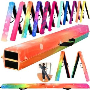 MARFULA 6 FT / 8 FT / 9 FT Folding Gymnastics Beam Foam Balance Floor Beam - Extra Firm - Suede Cover - Anti Slip Bottom with Carry Bag for Kids/Adults Home Use