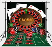 PHMOJEN Casino Backdrop Table Chip Poker Dice Roulette Photography Background Vinyl 5x7ft Photo Studio Props LYPH516