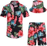 EISHOPEER Men's Hawaiian Shirt Set 