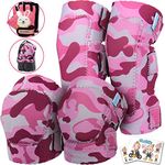 Simply Kids Innovative Soft Kids Knee and Elbow Pads with Bike Gloves | Toddler Protective Gear Set w/Mesh Bag& Sticker | Comfortable& Flexible | Roller-Skating, Skateboard, Bike Knee Pads for Childre