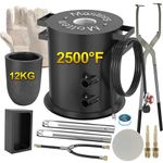 MMasters 12KG Propane Metal Melting Furnace Kit with Gloves, 2500℉ High-Efficiency Metal Foundry for Gold, Silver, Copper, and Aluminum Smelting, Ideal for Jewelry Making and Metal Casting