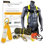 KwikSafety - Charlotte, NC - GATOR [KIT] Temporary Reusable Roof Anchor, 50’ Vertical Lifeline Rope, 1D Ring Full Body Safety Harness, Tool Lanyard ANSI Tested OSHA PPE Fall Arrest Equipment