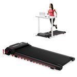 MonSports Walking Pad with Incline Under Desk Treadmill 265lb Capacity, Portable Compact Small Standing Desk Treadmill for Home with Remote Control (Black)