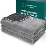 100% Waterproof Blanket for Bed - Soft Fleece Washable Waterproof Dog Blankets for Large Dogs, Pet Blankets for Bed/Sofa/Dog Crate, Reversible Fluffy Furniture Protector, 152x200cm, Grey/Grey
