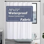 White Fabric Shower Curtain Liner -