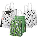 Festiko® 12 Pcs Football Theme Paper Goodie Bags (21 X 15 X 8 CM), Football Theme Paper Bags For Return Gifts, Football Theme Party Supplies