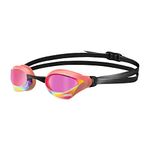 ARENA Unisex Cobra Core Swipe Anti-Fog Racing Swim Goggles for Men and Women Polycarbonate Mirror Lens, Violet/Coral