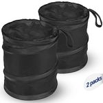 Kincown Car Trash Can, 2 Packs Mini Collapsible Pop-up Car Garbage Can, Waterproof Hanging Car Trash Bag, Car Trash Bin, Black