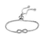 Philip Jones Silver Plated Infinity Friendship Bracelet Created with Zircondia® Crystals