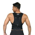 LimitX Posture Corrector|Gentle Posture Correction|Extra Comfortable Fabric|See Improved results in just 3 weeks|Daily 1-2 hours|For Hunched backs, Upper Back Pain & more|Men and Women|Black - Large