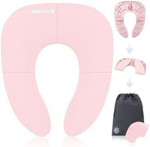 Jool Baby Folding Travel Potty Training Seat for Toddlers, Fits Round & Oval Toilets, Non-Slip Suction Cups, Includes Free Travel Bag (Pink)