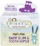 Jack N' Jill Natural Baby Gum & Tooth Wipes - 25 pcs, Baby Oral Cleaner, Individually Wrapped, Contains Only Water & Xylitol, Made from Soft Cotton, Free from Fluoride & Sugar, Safe for Newborn Babies
