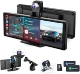 Portable Car Stereo,for Wireless Apple Carplay & Android Auto,10.26 Inch 1080P HD Touch Screen Radio with BT 5.0, Mirror Link Support Truck RV Dash Mount (10.26 inch+Dual - camera)
