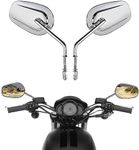 VPZMT 8mm Teardrop Rearview Mirrors Compatible with Harley Road King CVO Road Street Tri Glide Freewheeler Street XG500 XG750 Sportster XL883 1200 Softail Street Bob (Sliver)