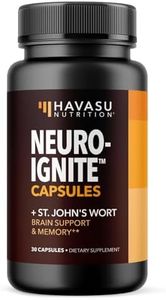 NeuroIgnite Brain Supplements for Memory and Focus Support with St Johns Wort & Ginkgo Biloba - Nootropics Brain Support Supplement - Cognitive & Memory Supplement for Brain Health - 1 Month Supply
