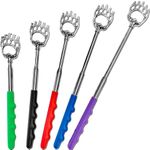 RMS 5 Pack Telescoping Back Scratcher - Extendable Telescope Back Scratchers - Bear Claw Metal Telescopic Backscratcher Eliminating Back Itching in Black, Blue, Green, Purple, Red Color