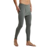 TEERFU Men's Midweight Thermal Underwear Bottoms Long Johns Cotton Base Layer Leggings Grey