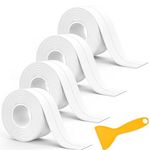 Fixmend 4 Rolls Bath Sealant Strip, Bathroom Sealant, Caulk Strip, Waterproof Sealant Tape for Bathroom, Kitchen, Bathtub, Toilet, Wall Floor, with Sealing Tool (126in, White)