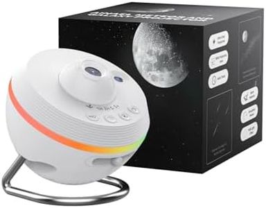 Ainael Galaxy Projector, Star Projector Home Planetarium Space Ceiling Starry Sky Night Light with Light Strip, Meteor and Galaxy Projector for Kid Adult Bedroom Christmas Gift (White)