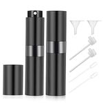 Molain 8ML Atomizer Perfume Spray Bottle for Travel,Portable Mini Perfume Atomizer,Refilable Empty Small Spray Bottle for Men and Women（2PCS,Black