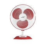 V-Guard Esfera Table Fan | 3 Speed Settings | 1350 RPM Powerful Motor | Corrosion Resistant Powder-Coated Metal Guards | White Red | 40cm (400mm)