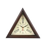 ROCKHOPPER 12'' Large Wooden Triangle Wall Clock Designer Numbers Wall Mounted or Table Clock for Office Hallway Dining & Living Room Home & Decor Gift Item