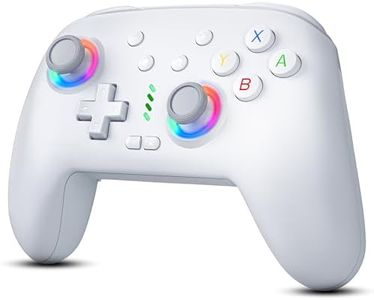 Switch Pro Controller Wireless for Nintendo Switch /OLED/Lite Accessories, Wireless iOS Android Remote Gamepad, Wired PC Game Joystick, Switch Turbo Controller with 10 Cool RGB Led Light,Programmable