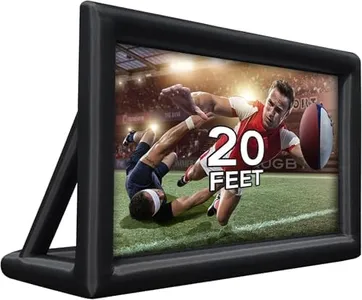 Garvee Inflatable Projector Screen, 20FT Portable Blow Up Outside Projector Screen, Front & Rear Projection, with Rope, Air Blower, Ground Nails and Carry Bag, for Theater, Football, Backyard Party