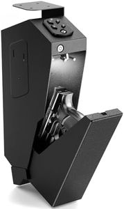 ADIMO Handgun Safe, Sturdy Steel Keypad Hidden Gun Safe, Single Gun Safe for 3-Way Drop-Down Install, Light&Silent Mode Quick Access Gun Safe for Car Desk Bedside Use, Keep Kids from Firearms Key Lock