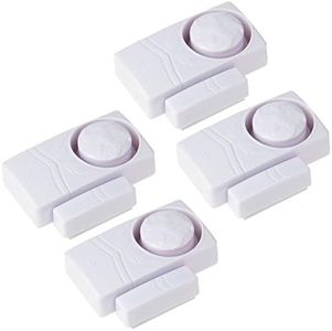 GREENCYCLE 4 Pieces SF19R Wireless Entry Home Security Door Window Open Chime Doorbell, Burglar Alert Alarm, Tiny Magnetic Sensor Door Alarm for Home Garage Apartment Office Indoor Use Only