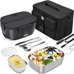STN Electric Lunch Box Set with Removable 304 Container (1.5 L + 0.45 L), Insulated Pockets, Cutlery Set (10 L Bag)