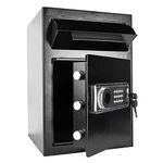 BGHSCA 2.5 Cub Security Business Safe and Lock Box with Digital Keypad, Drop Slot Safes with Front Load Drop Box for Money and Mail, Business