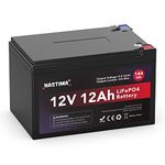 NASTIMA 12V 12Ah Rechargeable Lithium Iron Phosphate Battery,Built-in BMS, 4000+ Cycles LiFePO4 Battery Pack Perfect for Kids Scooters, Fishfinder, Lighting, Power Wheels, Lawn Mower, UPS