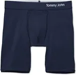 Tommy John Men's Cool Cotton 8" Boxer Brief Underwear, Single, Navy, M