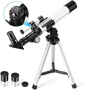 Telescope for Kids, Uverbon F40040 Astronomical Telescopes with Finder Scope Compass and Tripod Refractor Telescope for Kids and Beginners White