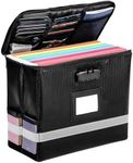 BELLE VOUS Fireproof Document Box with Lock - Document Storage Box/Safe Boxes for Home - Lockable Fireproof Security Box/Document Safe for A4 filing