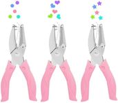 UCEC 3 Pack Hole Punch Shapes, Single Hole Punch,Mini Hole Puncher with Soft Grip, 0.2 Inch Star, 0.22 Inch Heart Hole, 0.25 Inch Circle Punch for DIY Craft Tag Clothing Ticket Scrapbook Tool